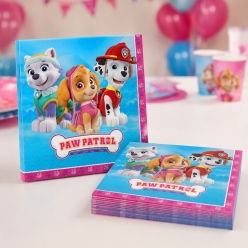 Paw Patrol Pink Lunch Napkins - 16 Pk